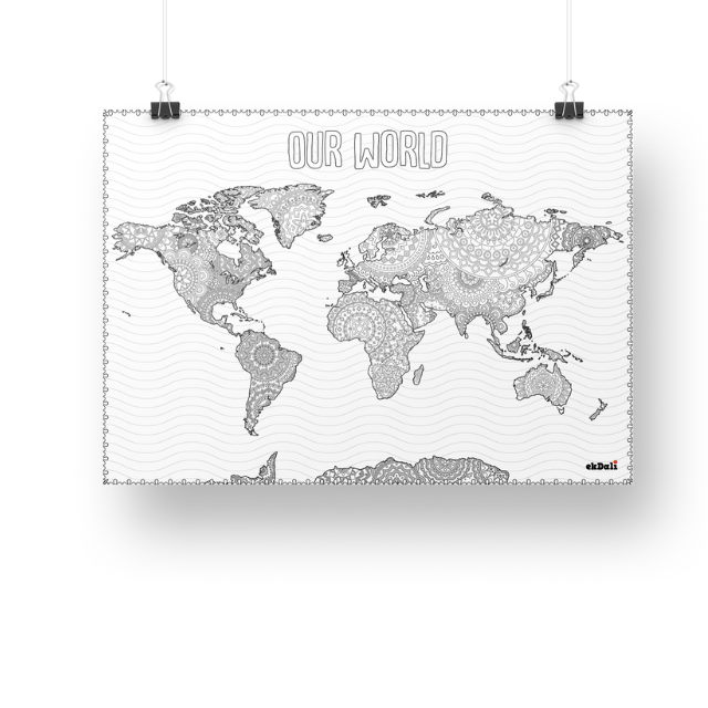 World Map Poster for Kids